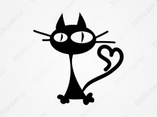 Наклейка - Черный кот