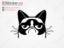 Наклейка - Сердитый кот
